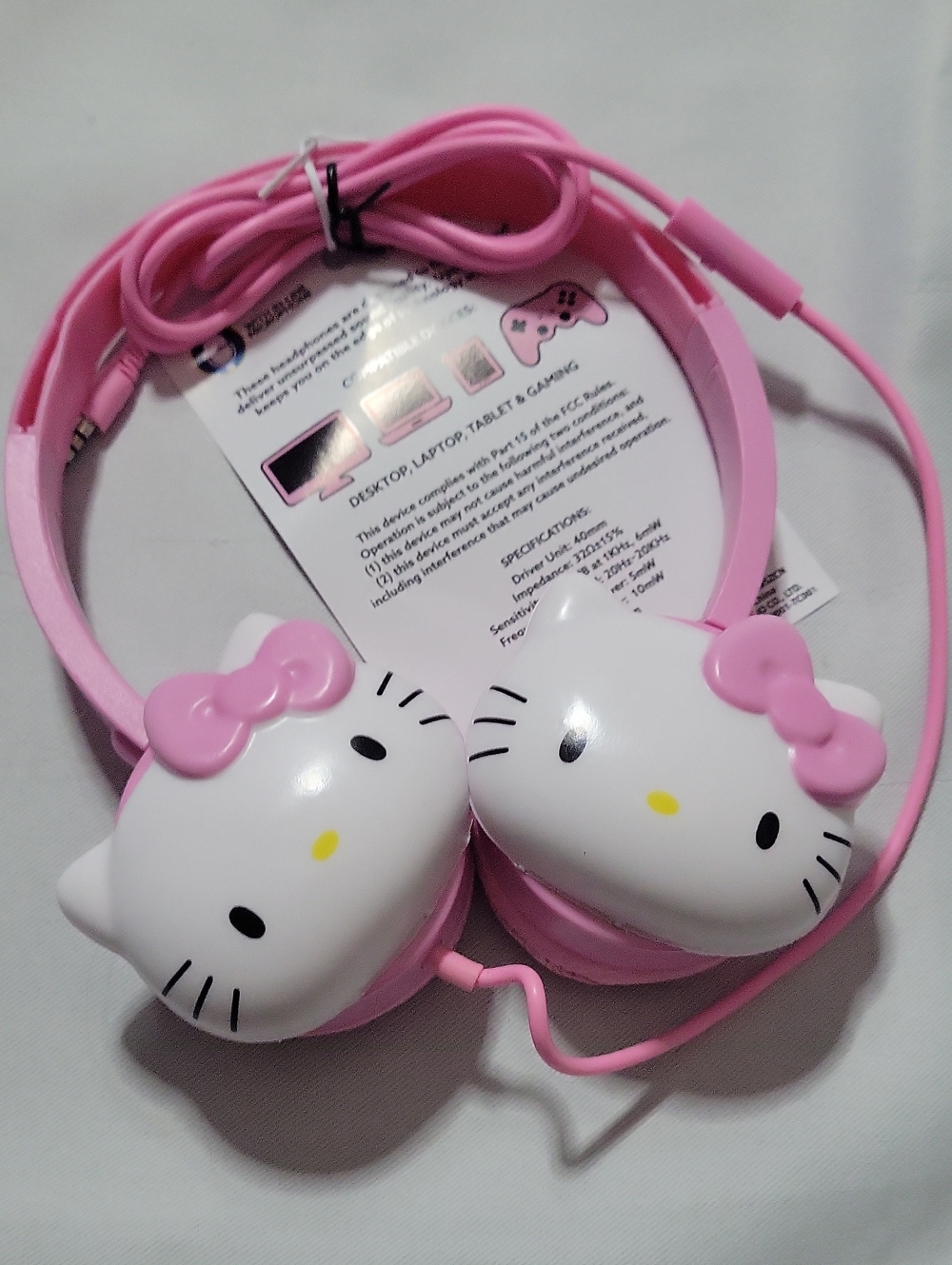 Hello Kitty Pink Kids Wired Headphones